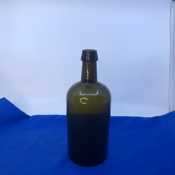 Dark Green Glass Liquor Bottle