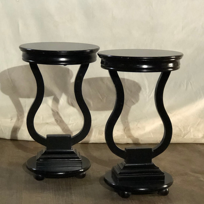 Set of Two - Tulip Shaped Black Side tables