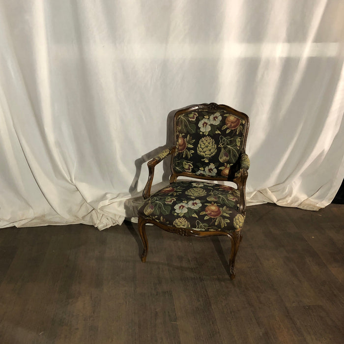Floral Fabric Padded Armchair