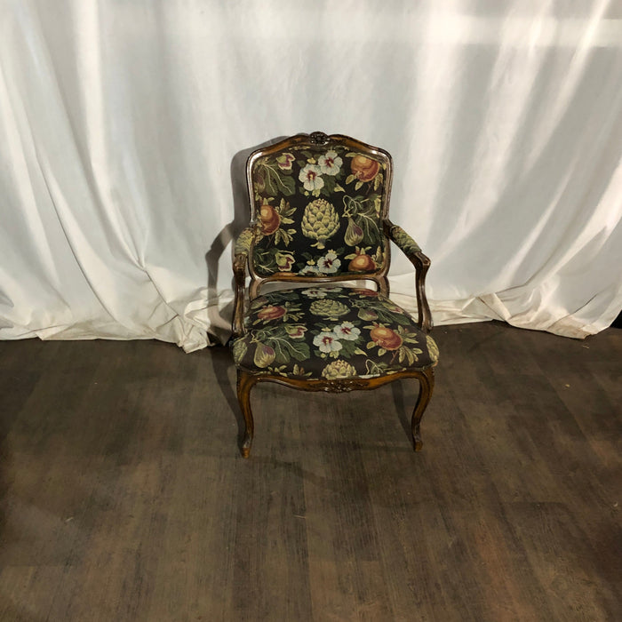 Floral Fabric Padded Armchair