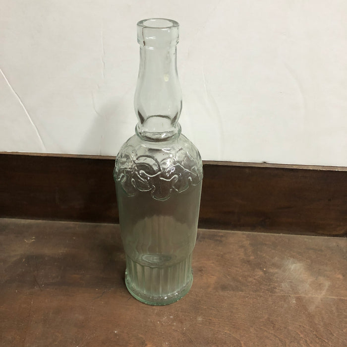 Glass Liquor Bottle With Decorative Design