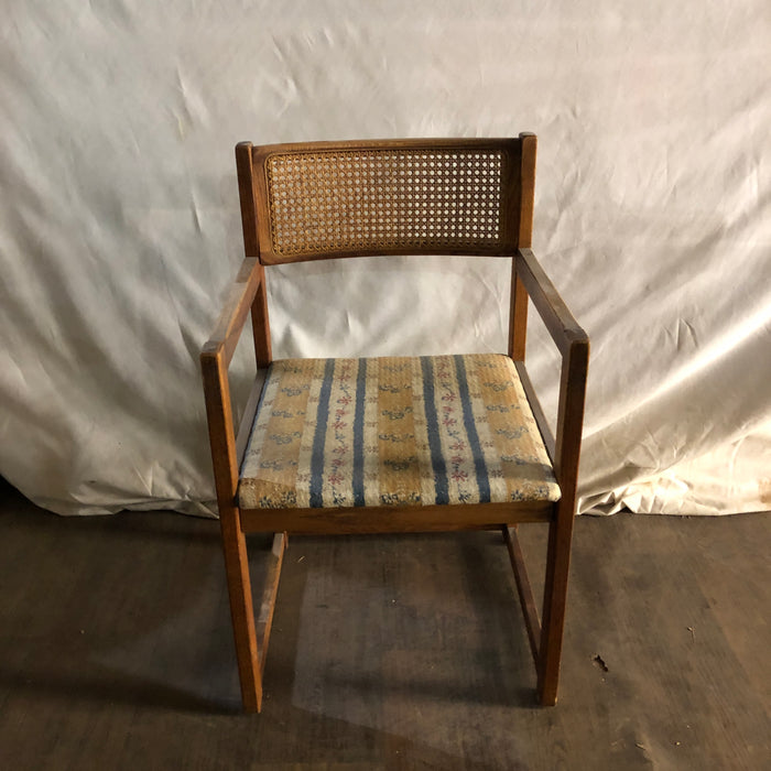 Flower Design Wood Wicker Chair