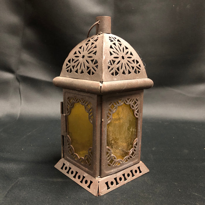 Mini Yellow Glass Moroccan Lantern