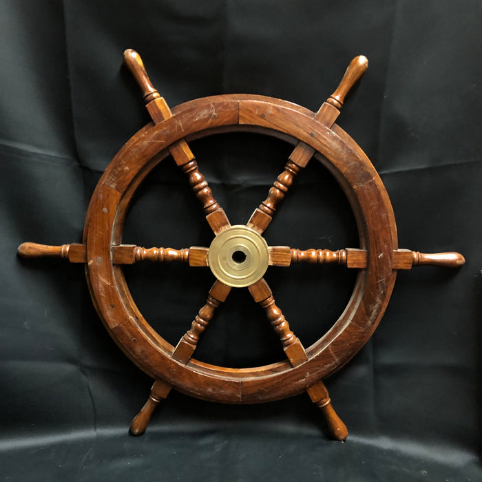 Large Wood/Metal Ship Wheel