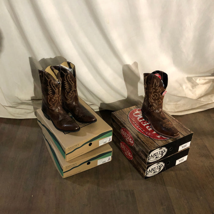 Laredo and smoky mountain cowboy boots hangman