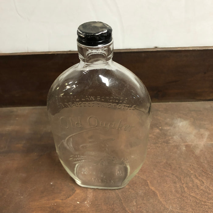 Old Quaker Glass Whiskey Bottle
