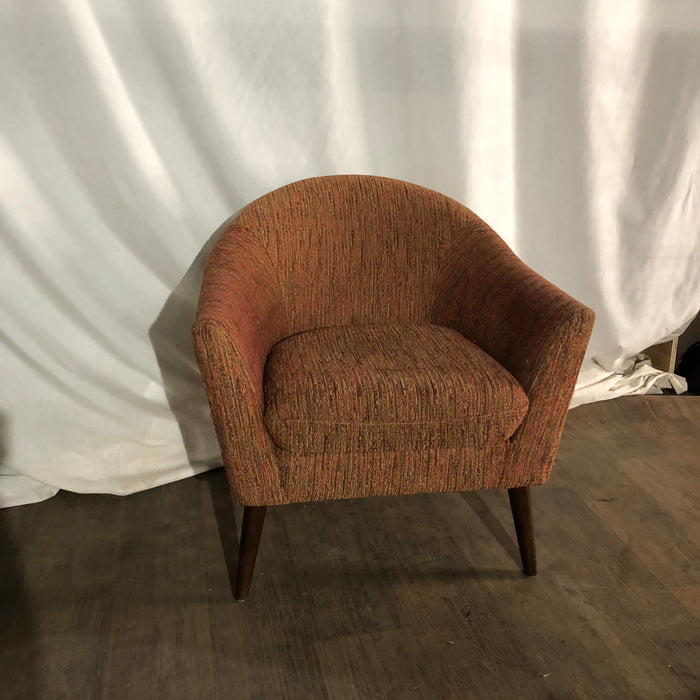 Orange Brown Fabric Lounge Chair
