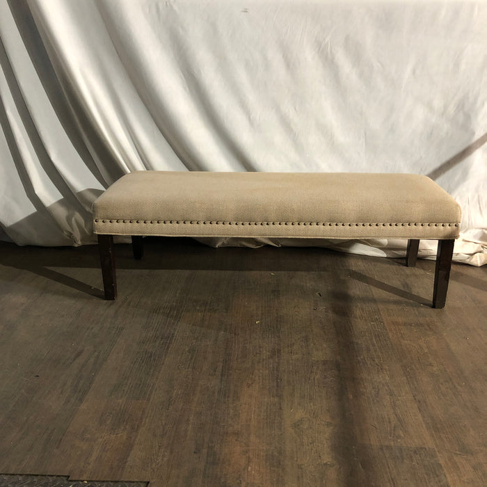 Fabric Padded Bench with Nailhead trim