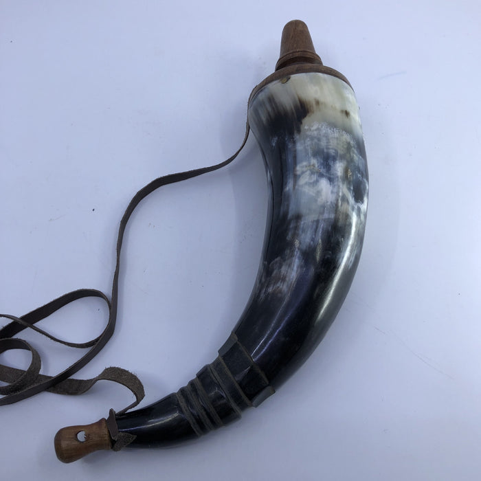 Powder Horn With Leather Strap