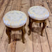 Fancy stools with gold leaf and ornate fabric design