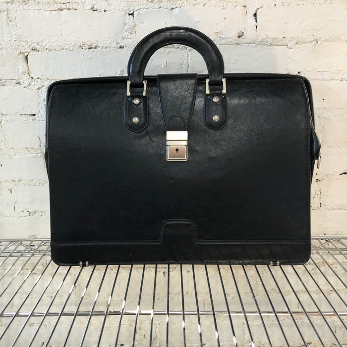 Vintage Black Leather Briefcase