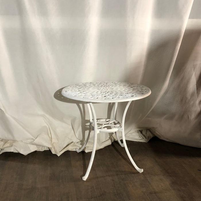 White Lattice Design Garden Table/Metal