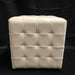 White Leather Cube Ottoman