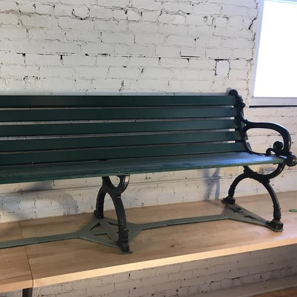 Large Green Park Bench - Cast Iron