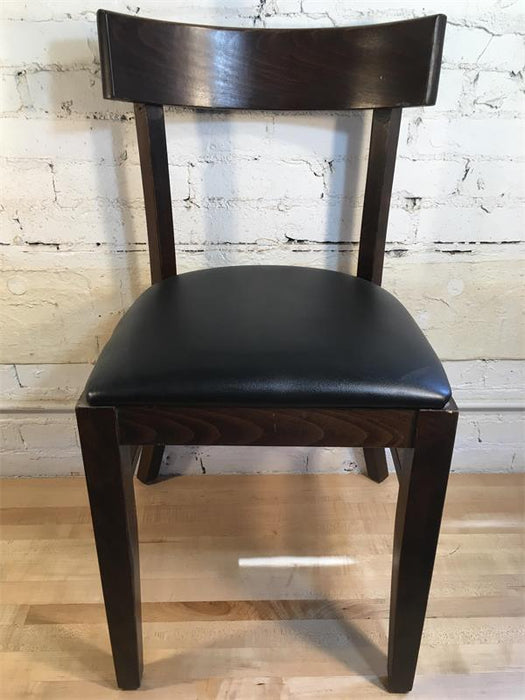 Brown Cafe Chair/ Black Cushioned Seat