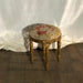 round floral footstool