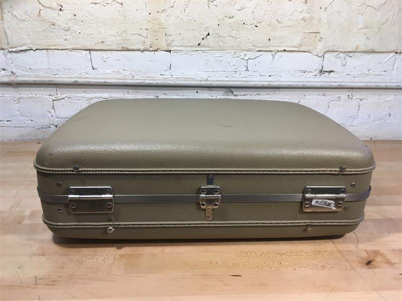 Taupe Vinyl Suitcase