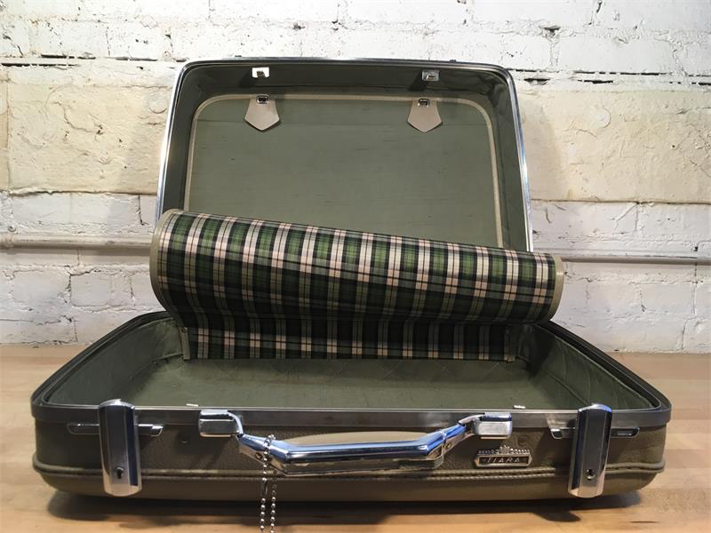 Taupe Vinyl Suitcase