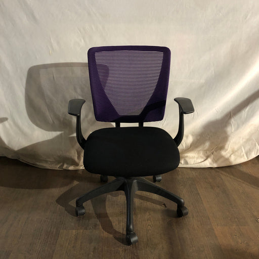 black and purple adjustable rolling chair